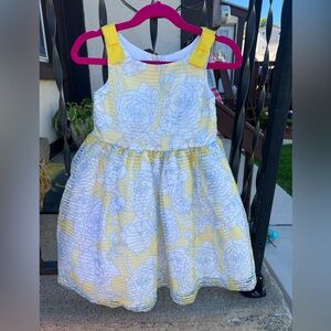 Yellow and White Floral Kids Dress